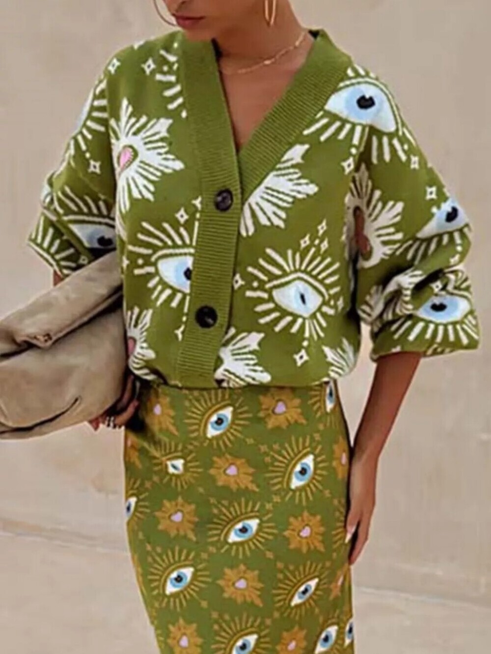 Button-Down Dropped Shoulder Cardigan - Picture 6 of 6